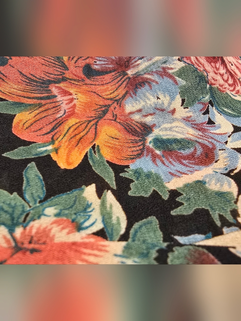 Vintage ZZ Michaels Floral Maxi Skirt Whimsigoth Cottagecore Dark Botanical - Picture 11 of 13